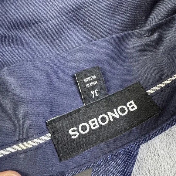 Bonobos Pants Mens 34x37 Blue Plaid Wool Blend Athletic Fit Dress Trousers NEW